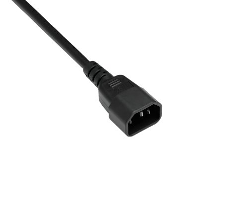 DINIC Stromkabel, Warmgeräte-Verlängerung C14 auf C15, VDE, 0,75mm², schwarz, 2m